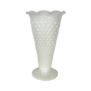 Vintage Anchor Hocking Large Hobnail Milk Glass Vase